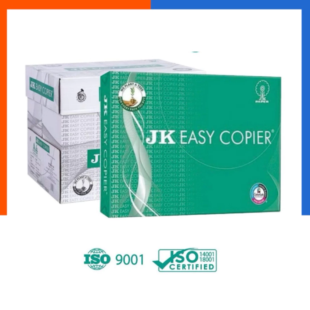 กระดาษถ่ายเอกสาร A4 หนา 70g JK PAPPER มีกล่อง แพคกล่อง 4 รีม / 5 รีม กระดาษถ่าย กระดาษ ขาว พร้อมใช้งาน ถ่าย ปริ้น