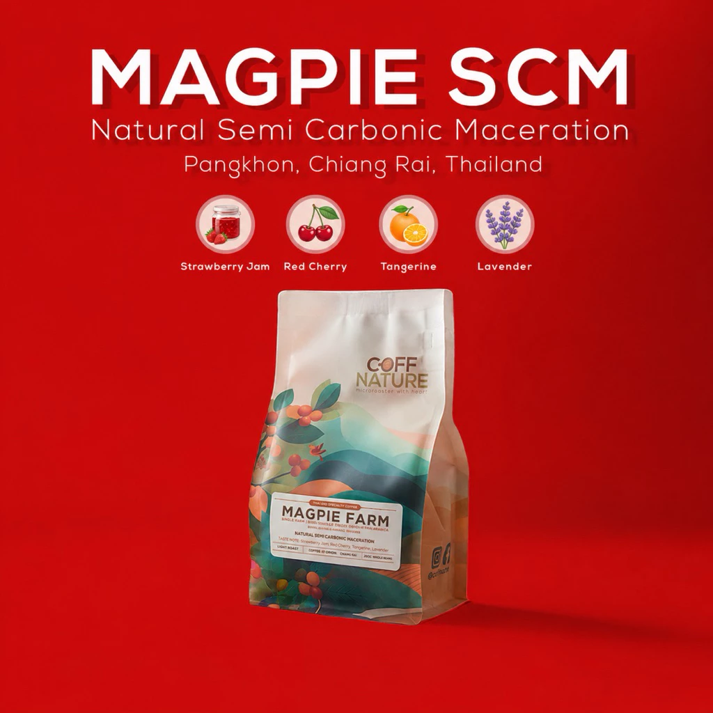 [ Strawberry Jam ] เมล็ดกาแฟคั่วอ่อน ปางขอน | Magpie Farm | Natural SCM | Omni Roast