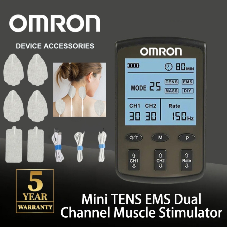 OMRON เครื่องนวดไฟฟ้า TENS EMS เครื่องบำบัดระบบดิจิตอล กระตุ้นกล้ามเนื้อ สำหรับบรรเทาอาการปวดหลัง ไห