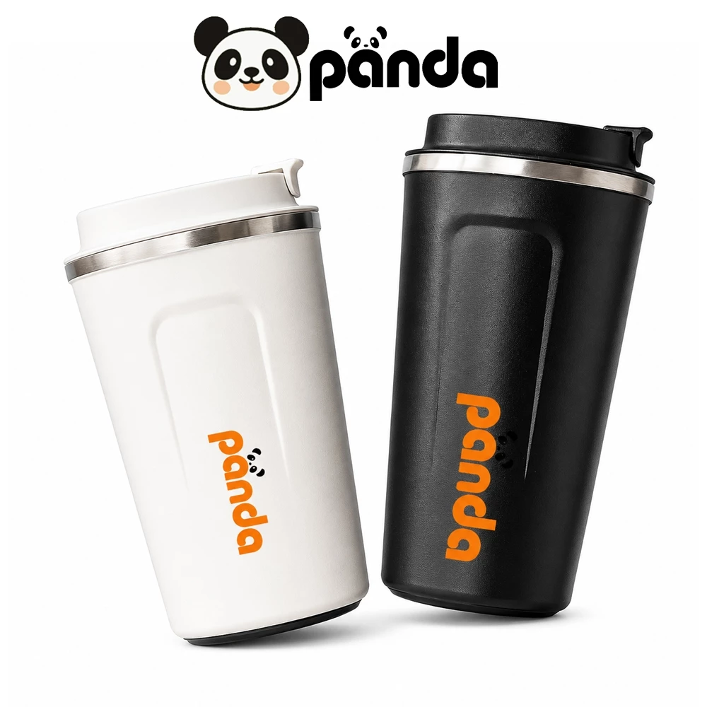 PANDA แก้วเก็บความเย็น เก็บความร้อน พร้อมฝา ขนาด 510 มล แก้วกาแฟพกพา Americano Cup สแตนเลส กระติกน้ำ อุณหภูมิ