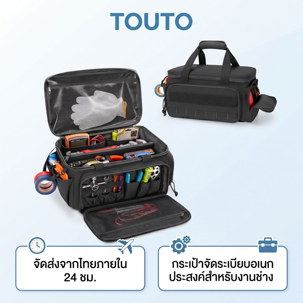 จัดส่งจากประเทศไทย🎉TOUTO ถุงเครื่องมือ กระเป๋าเก็บเครื่องมือ สำหรับผู้ชาย งานช่าง เก็บของได้เยอะ อเนกประสงค์ พกพาสะดวก