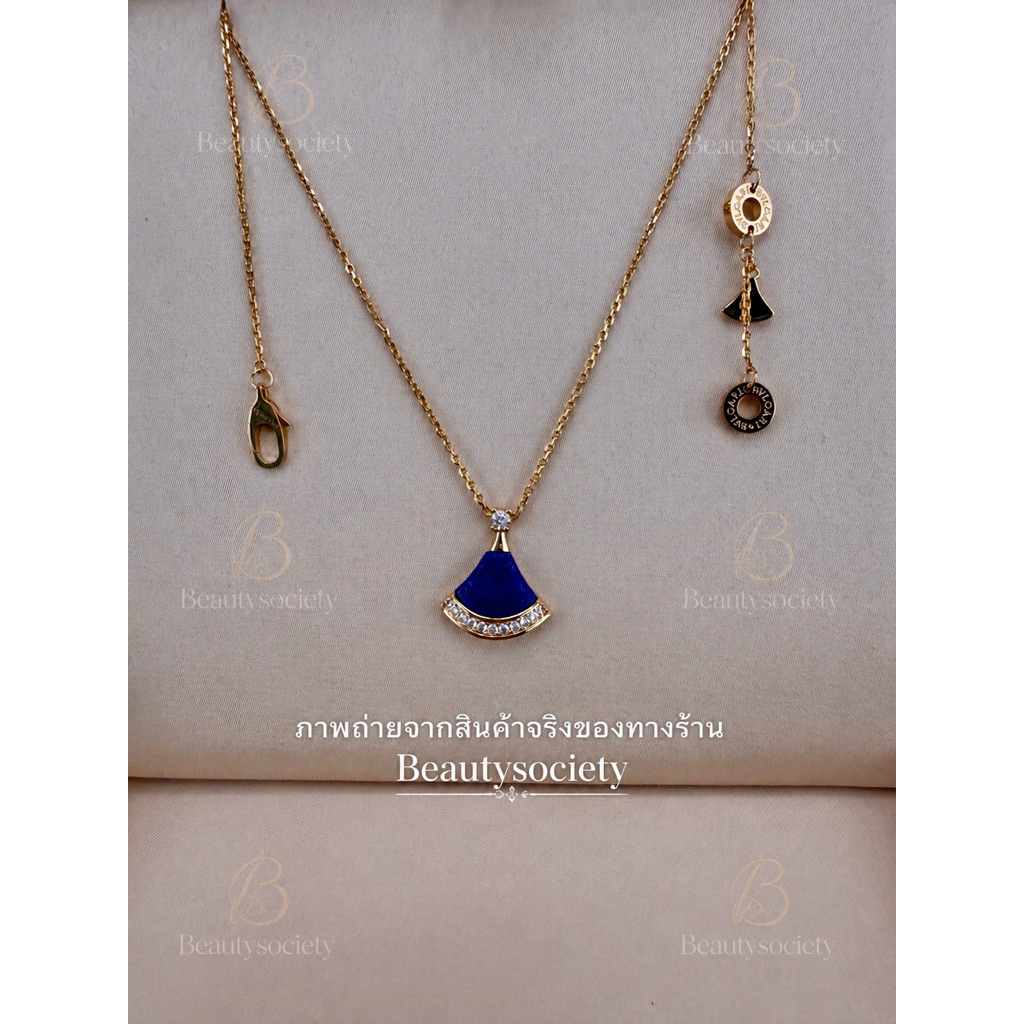 ✨พร้อมส่งใน🇹🇭 สร้อยคอจี้พัดหิน BV Lapis Lazuli แท้ 1:1 เกรดคุณภาพสง Premium Quality 🎁อุปกรณ์ Full Se