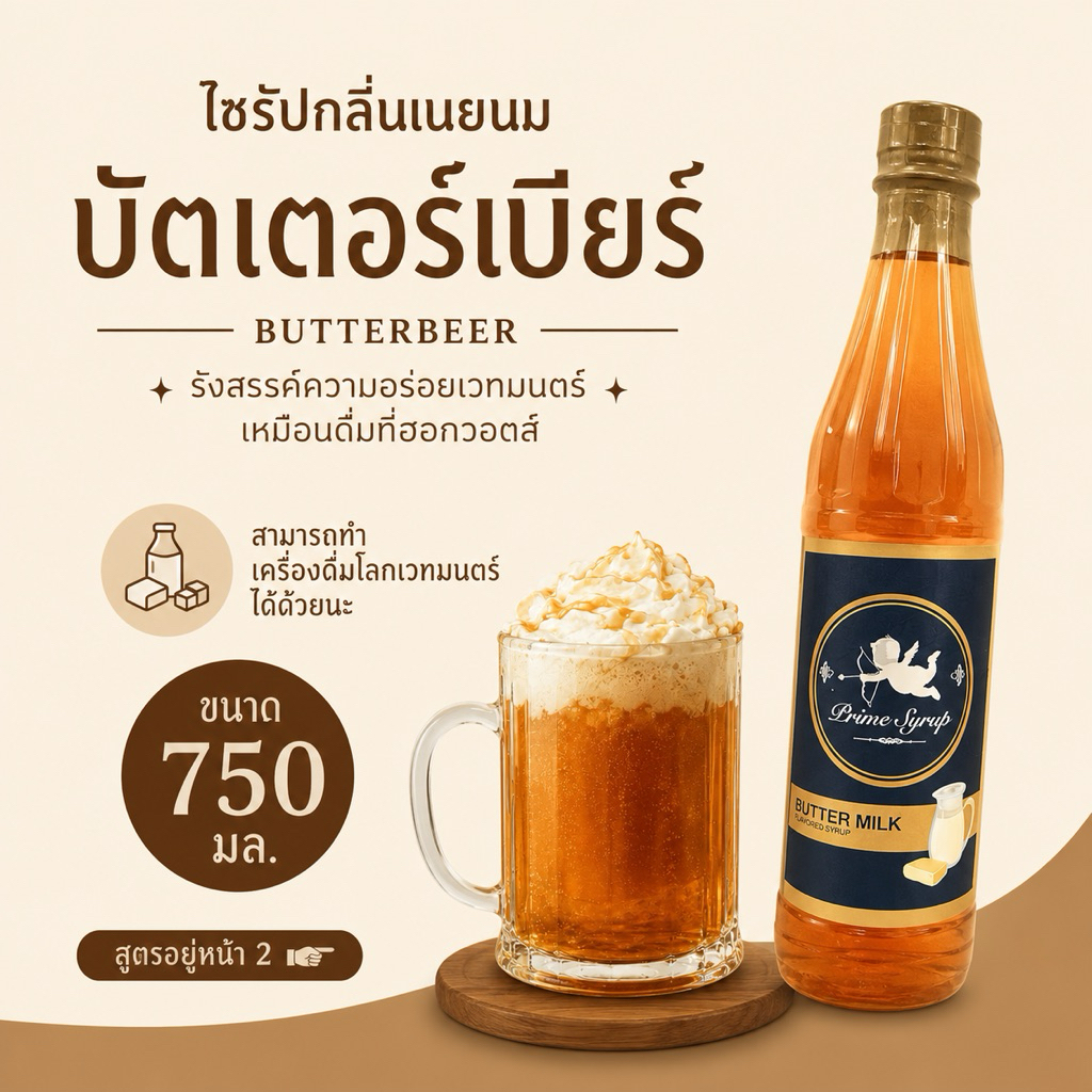 ไซรัปเนยนม ไซรัปบัตเตอร์เบียร์ ไซรัปบัตเตอร์สก็อต ไซรัปเนยนม บัตเตอร์เบียร์ บัตเตอร์เบียร์ ขนาด 750 ml