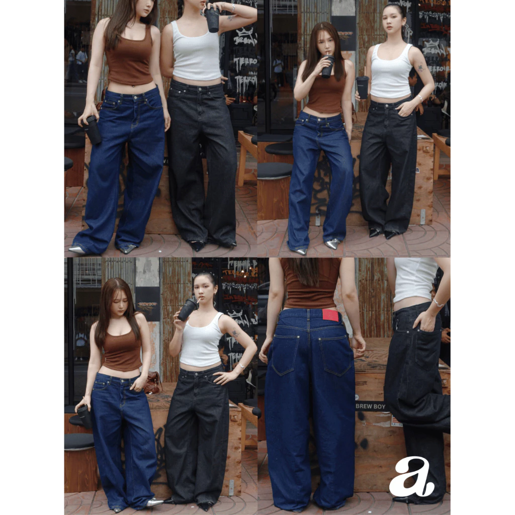 Ame.co.th | Ame Kinda Barrel Jeans | กางเกงยีนส์ทรง Barrel ใส่ได้แบบ Unisex ผ้าหนา 13oz ไม่ยืด เอวกลาง-ต่ำ มีไซส์ใหญ่