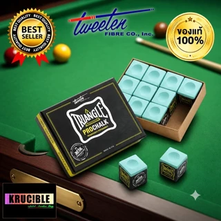 ชอล์กฝนหัวคิว Triangle pro แท้100% สีเขียวอ่อน (ราคาต่อ 1 ชิ้น ) แถมฝาครอบชอล์กฟรี1ชิ้น ฝนติดง่าย ไม่เป็นคราบ