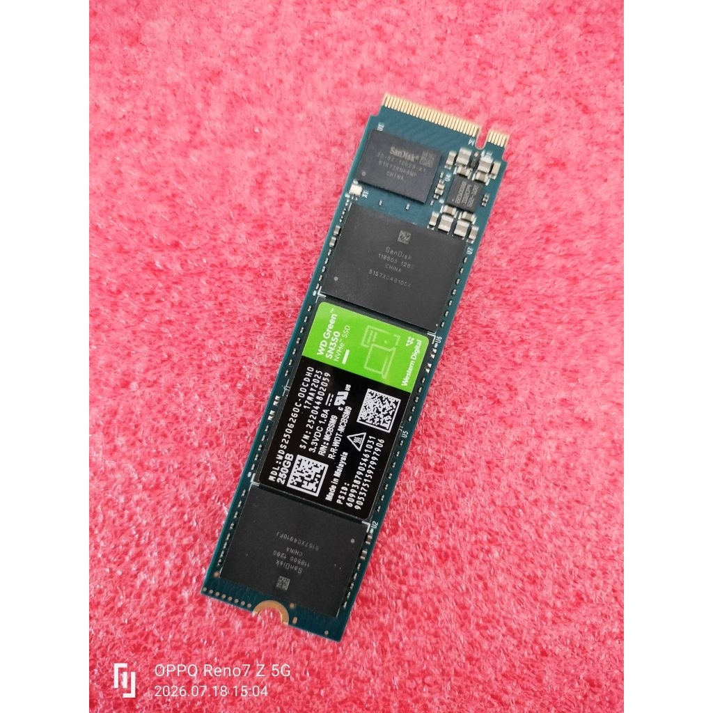 SSD 250GB WD GREEN SN350 M.2 NVMe ไม่มีแบด 99℅ ประกัน Synnex 30/07/2571 เทสรีวิวก่อนส่ง
