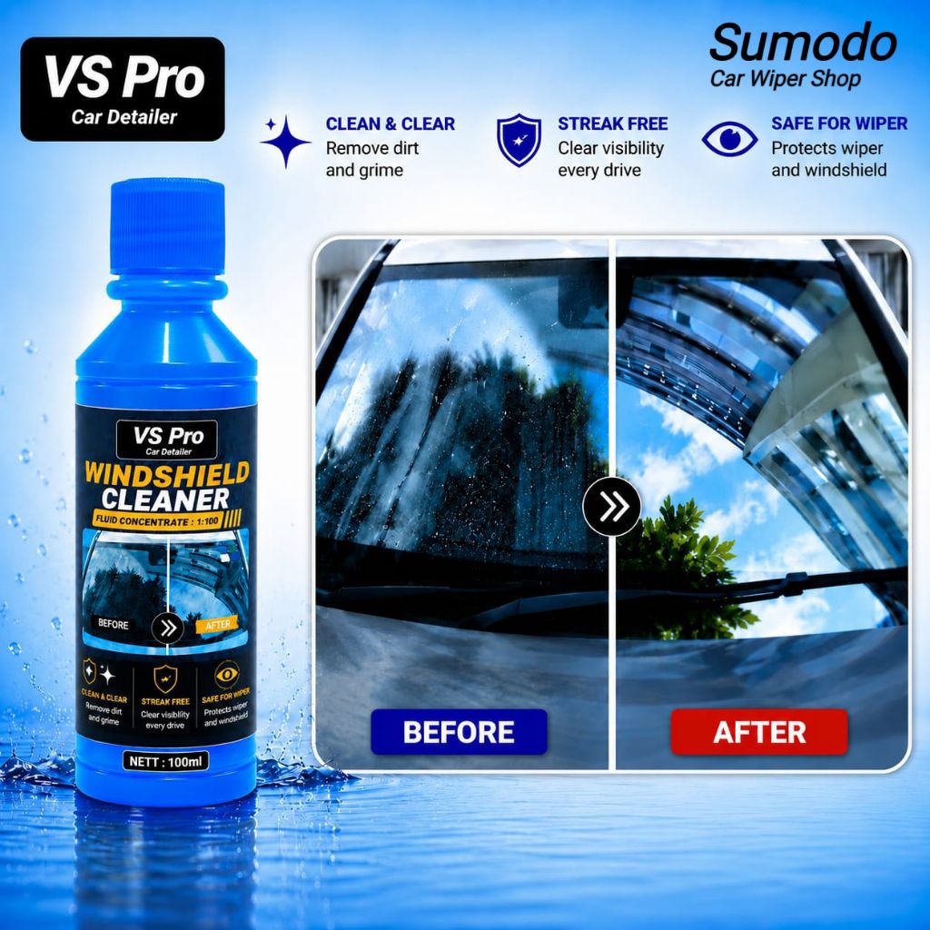VS Pro น้ํายาล้างกระจกหน้ารถ(Sabun Cermin Kereta)1 ขวด=100ml / 1:100 Concentrate