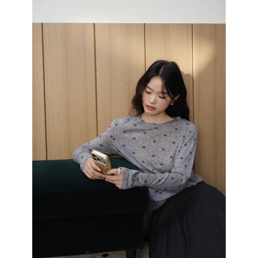 [พรีออเดอร์] ❤KUOSE : Long Sleeves Bow Top❤