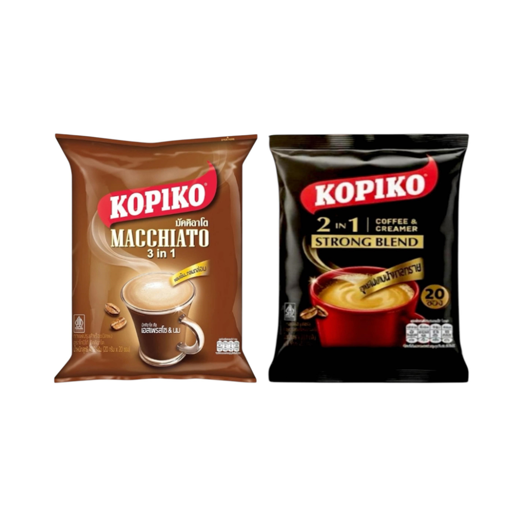 กาแฟปรุงสำเร็จรูป โกปิโก้ บรรจุ 20 ซอง Kopiko Instant Coffee  (Strong Blend ไม่เติมน้ำตาลทราย /Macch