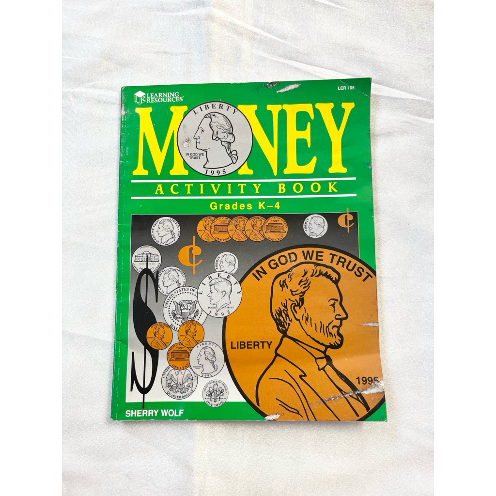 Money Activity Book Grade K-4 by Learning Resources หนังสือแบบฝึกหัดเรื่องเงิน + - x / *หน้าปกไม่สวย
