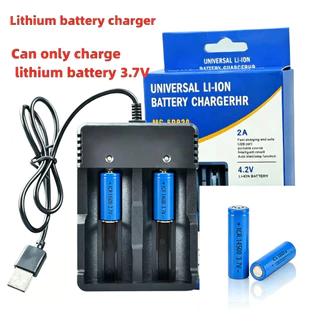 ถ่านชาร์จ AA 14500 3.7V 2000 mAh พร้อมส่ง ราคาสุดคุ้ม แบตเตอรี่ลิเธียมไอออนแบบชาร์จไฟได้ 4ก้อน charger