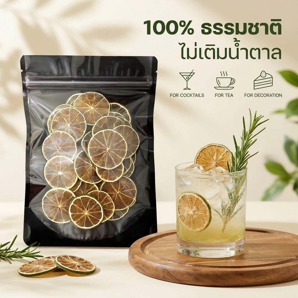 มะนาวฝรั่งอบแห้ง 50-200 ชิ้น มะนาวอบแห้ง สไลด์ ไม่เติมน้ำตาล ตกแต่งเครื่องดื่ม ชา โซดา ค็อกเทล เบเกอรี่ คาเฟ่ พร้อมส่ง