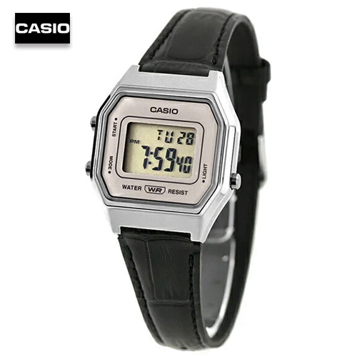 นาฬิกาข้อมือผู้หญิงคาสิโอ ดิจิตอล Casio Vintage Digital Watch สายหนัง รุ่น LA-680WEL-1DF, LA-680WEL-