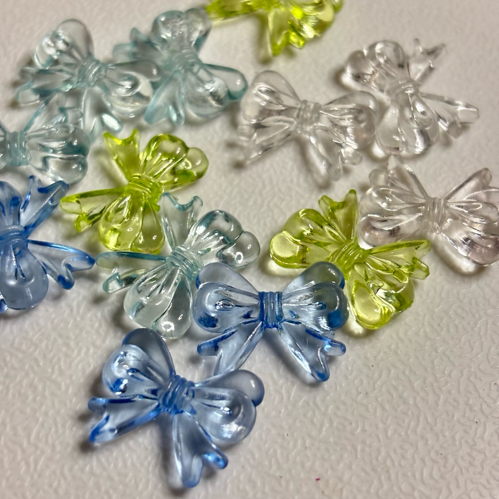 โบว์ใส อะคริลิค สำหรับทำสร้อย กำไลลูกปัด สร้อยคอ DIY 6 ชิ้น