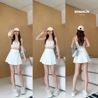กระโปรงเทนนิส เอวสูง Skirts สีพื้น มีซับใน / No : S03