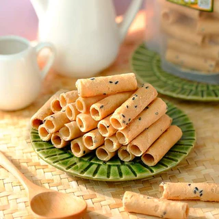 ทองม้วนกะทิ กรอบบาง หอมกะทิแท้ เคี้ยวเพลิน สูตรกะทิแท้ กรอบ หอม มัน อร่อยลงตัว