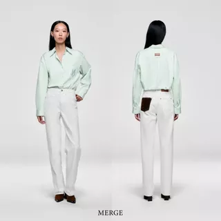 Merge Official - Slim Mid Waist Jeans 03 (พร้อมส่ง)