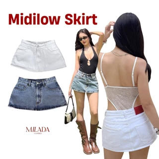 Midi Low Skirt กระโปรงยีนส์เอวต่ำ (012)
