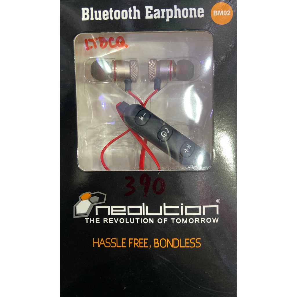 Neolution BM02 Bluetooth Earphone หูฟังบลูทูธไร้สาย รุ่น BM02 พร้อมไมโครโฟนในตัว ระบบเสียงสเตอริโอ ร