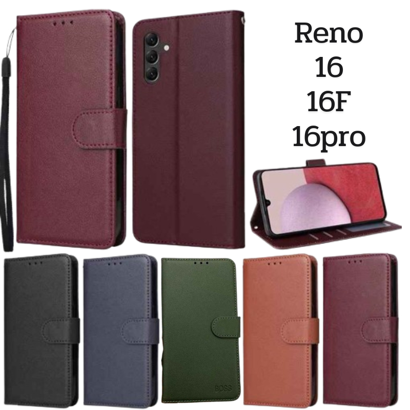 เคส โทรศัพท์ หนัง มีที่ล็อค สำหรับรุ่น Reno 16 / 16F / 16pro พร้อมส่ง ในไทย ทุกรุ่น