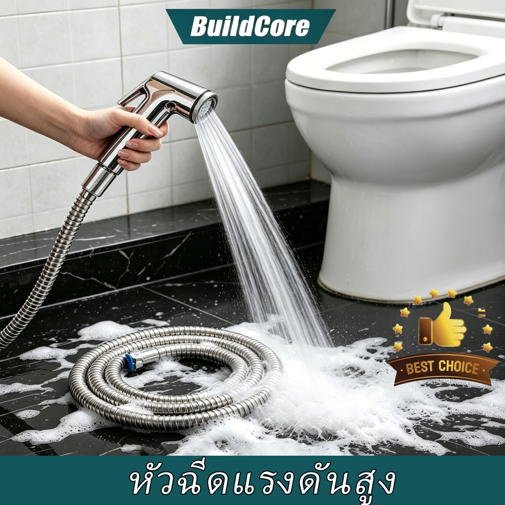 จัดส่งเร็ว มาดามก๊อก สายฉีด ชุดฉีดชำระ ครบชุด วัสดุคุณภาพดี BuildCore