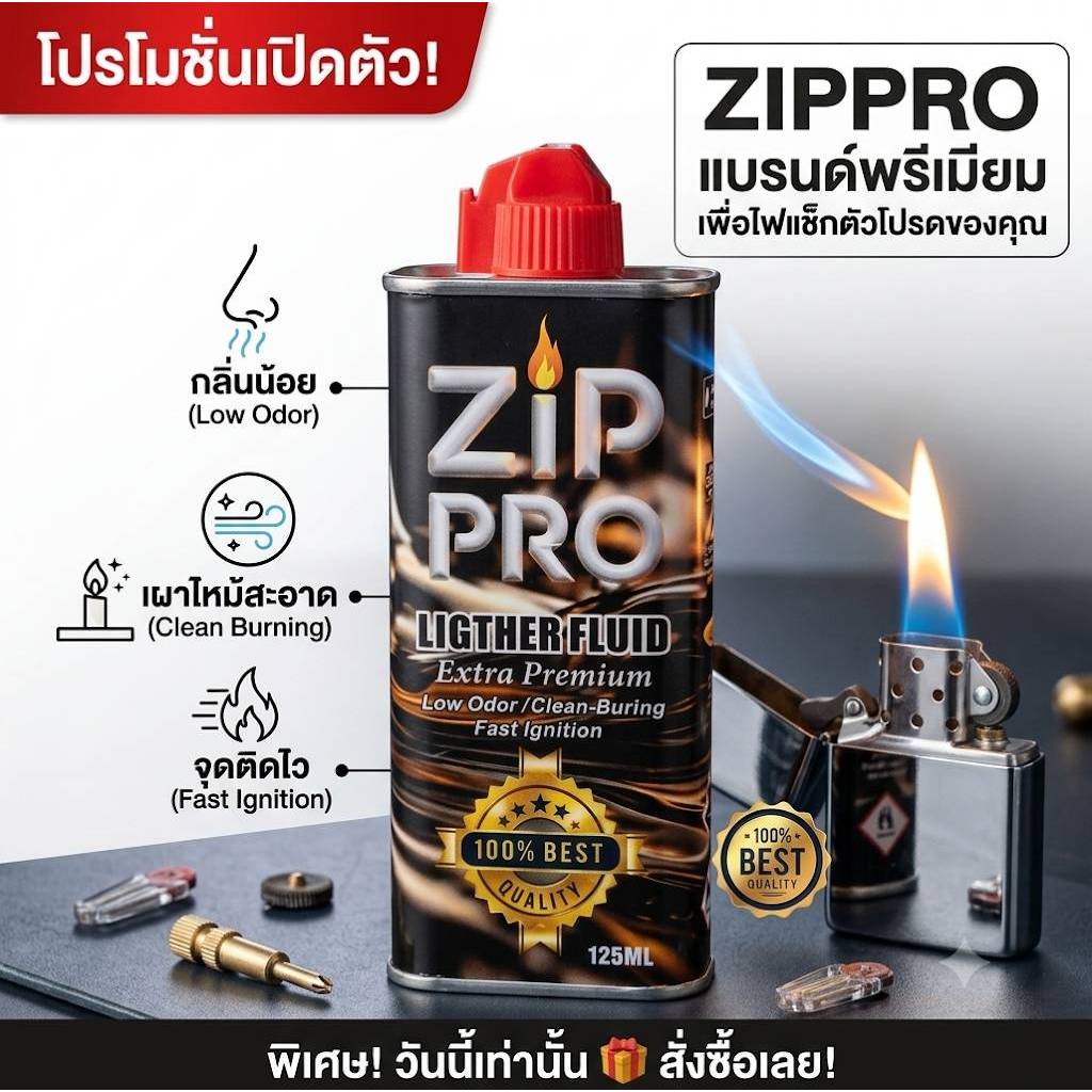 ZIP PRO Lighter Fluid น้ำมันซิปโปร ขนาด 4 ออนซ์ (125 ml.)