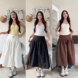 กระโปรงยาว Baby daisy midi long ดีเทลซิปข้าง มาใหม่สุดน่ารัก🛀🏻🧸✨🧈🦢