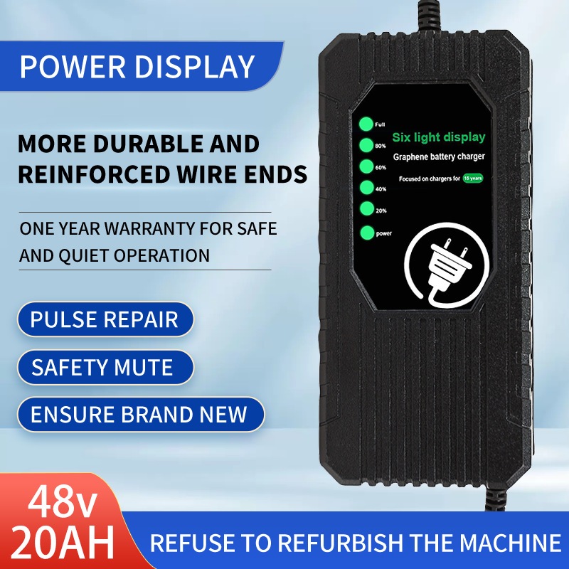 สายชาร์จจักรยานไฟฟ้า 48v/60v/72v 20AH เครื่องชาร์จจักรยานไฟฟ้า เครื่องชาร์จแบตเตอรี่รถยนต์ไฟฟ้า ปิดอัตโนมัติ