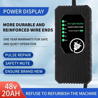 COD สายชาร์จจักรยานไฟฟ้า 48v/60v/72v 20AH เครื่องชาร์จจักรยานไฟฟ้า เครื่องชาร์จแบตเตอรี่รถยนต์ไฟฟ้า ดปิดอัตโนมัติ