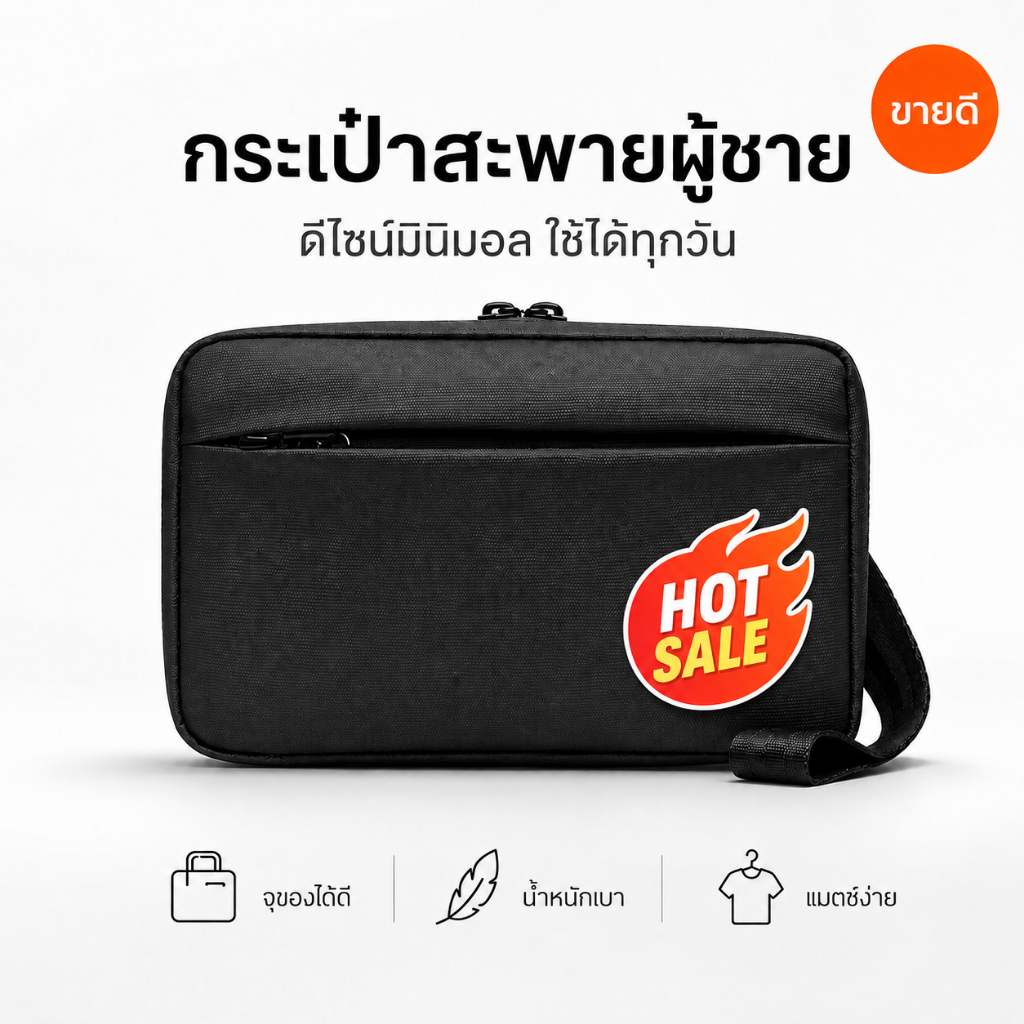 【COD】Coschic กระเป๋าผู้ชาย 3 in 1 กระเป๋าถือ สะพายไหล่ และคาดอก ดีไซน์ทันสมัย จุของได้เยอะ