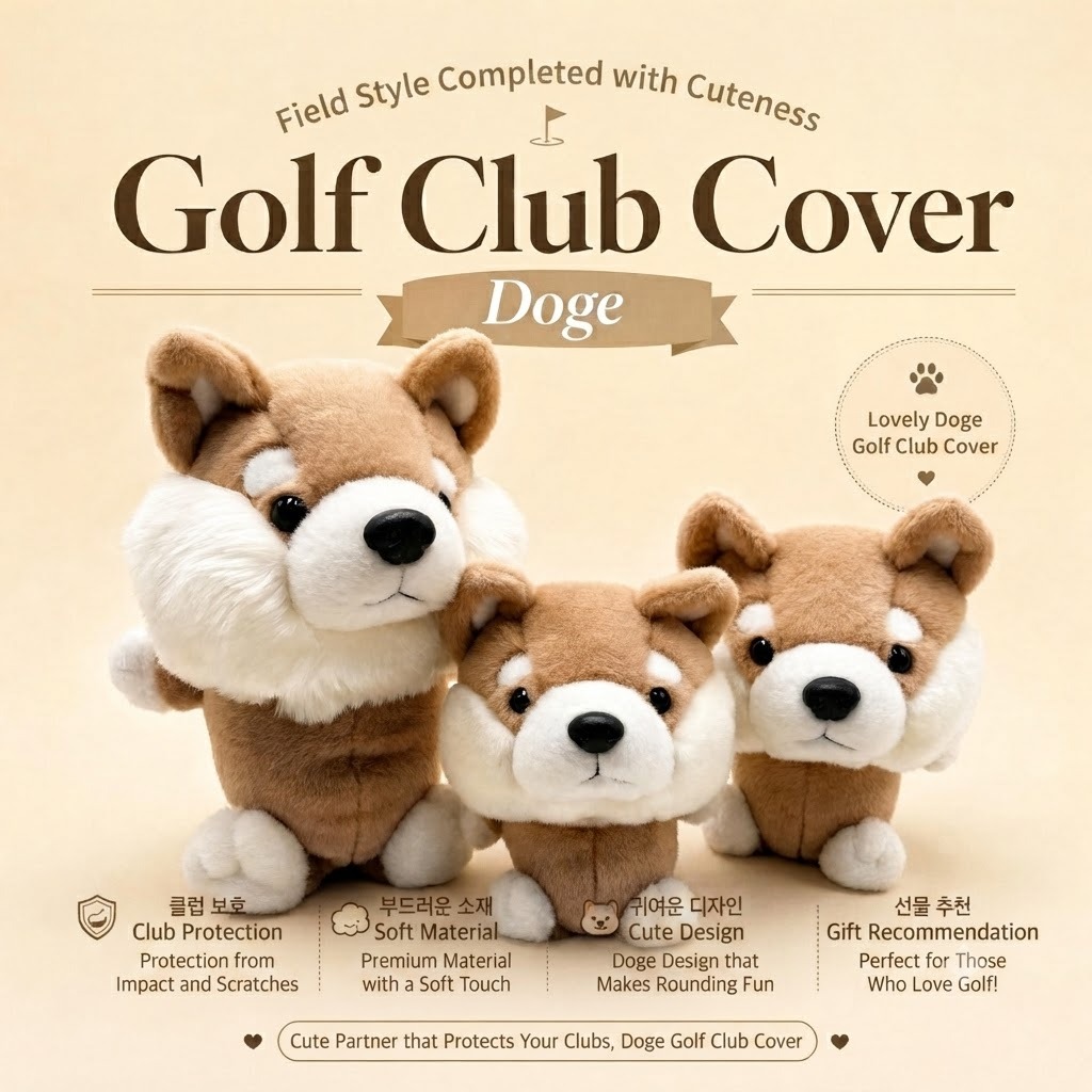 [Wico&Golf] *Back Open*DOGE Golf Driver Cover/Golf Headcover Fits Standard 460cc Driver cover/ Only Thailand