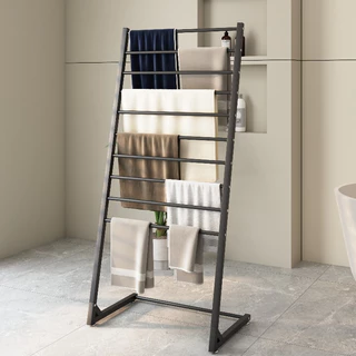 Sexy Mama 10 ช่อง ราวตากผ้าขนหนูตัว ราวตากผ้า ราวตากผ้าเช็ดตัว ราวแขวนผ้าเช็ดตัว drying rack ประกอบง่าย เคลื่อนย้