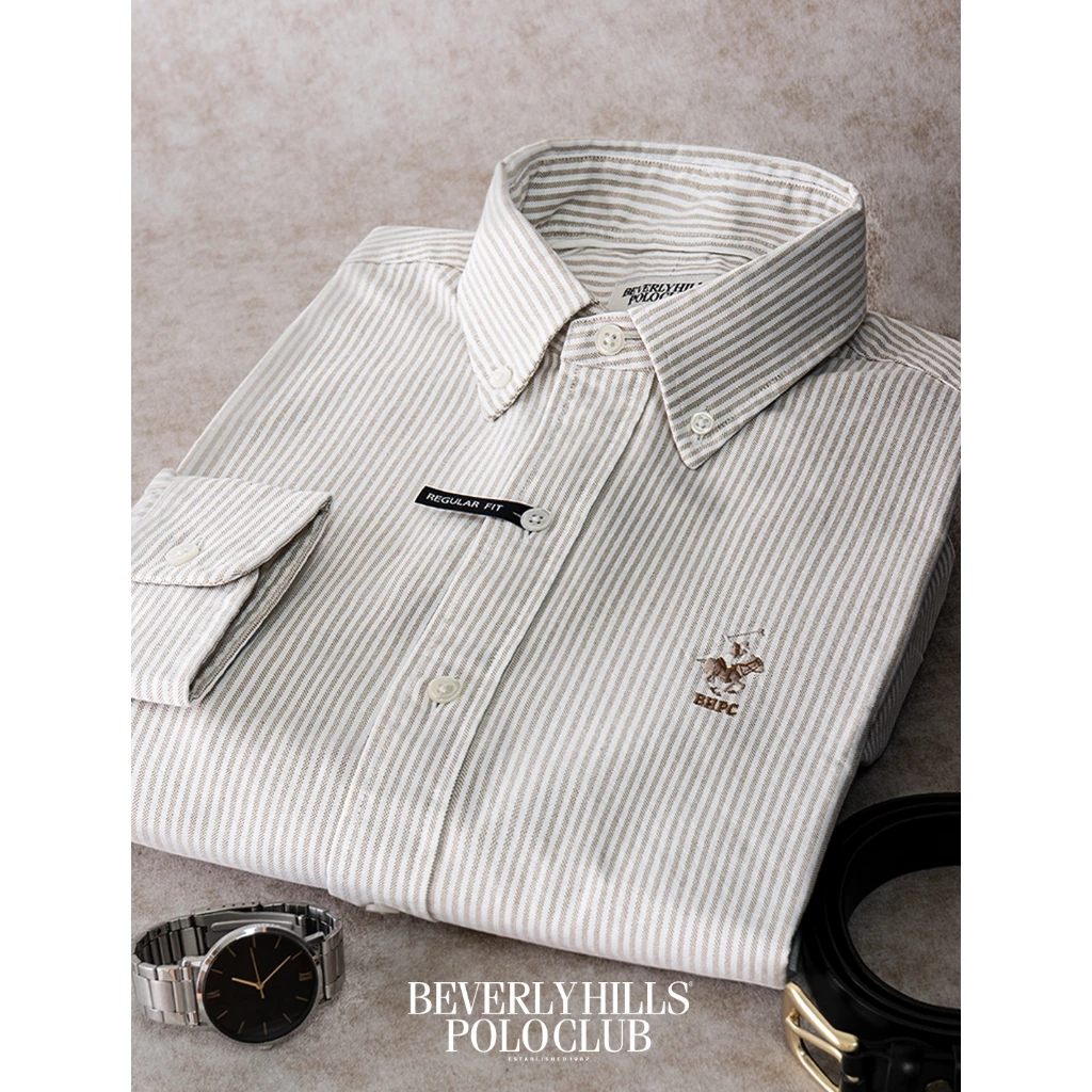 BEVERLY HILLS POLO CLUB เสื้อเชิ้ตลายริ้วแขนยาว รุ่น BH3V013