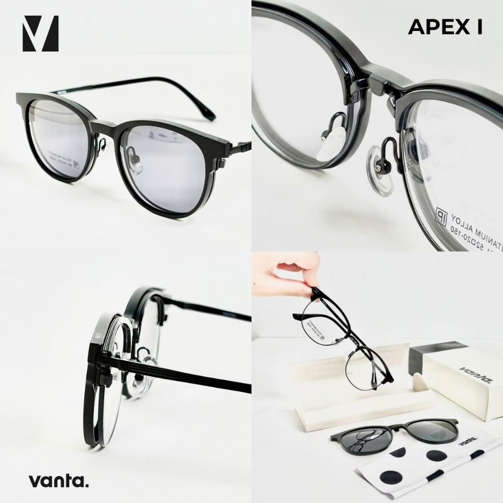 vanta. إطار نظارة تيتانيوم APEX I مع كليب مغناطيسي مستقطب — صورة 7