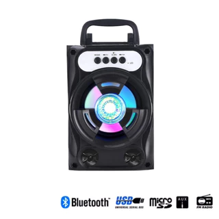 ลำโพงบลูทูธ BFUBF แบบพกพา ไร้สาย ซับวูฟเฟอร์ ไฟ LED แบตเตอรี่ 1200 mA มี 3 สี