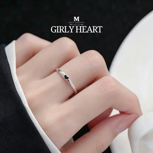 MEET💕แหวนเงิน Girly heart แหวนเพชร แหวนเงินสวยๆ แหวนมงคล แหวนแฟชั่น แหวนแท้ เซตแหวน แหวนผู้หญิง