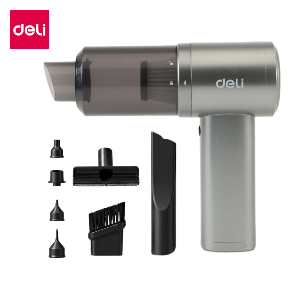 Deli เครื่องดูดฝุ่น เครื่องดูดฝุ่นในรถ 2in1 แบบไร้สาย แรงดูด1200PA ความจุสูง Portable vacuum cleaner