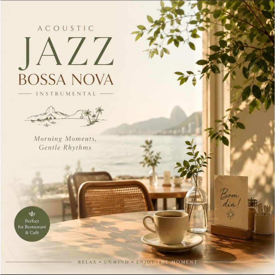 MP3 ดนตรีบรรเลง Acoustic Jazz Bossa Nova สำหรับห้องอาหารอาหาร ยามเช้า (แผ่น CD , USB แฟลชไดร์ฟเพลง ไม่ติดลิขสิทธิ์)