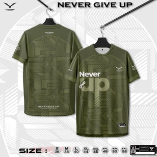 NEVER GIVE UP ใหม่เสื้อคอกลมเนื้อผ้าคุณภาพใส่สบายใส่ได้ชายหญิง 5 สี