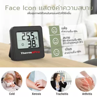 ThermoPro TP157 เครื่องวัดอุณหภูมิเเละความชื้นเเบบดิจิทัล Digital Thermometer Hygrometer รุ่นTP157