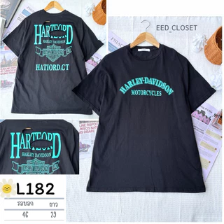 เสื้อยืดมือสอง Oversize สีดำ 2XL อก46 48 50 เสื้อยืดผู้หญิง ผู้ชาย ใส่ได้ ลายกราฟิก เสื้อโอเวอร์ไซส์ ใส่สบาย เสื้อยืด