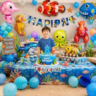 🇹🇭ส่งไว 🦀ลูกโป่งสัตว์ทะเล ขนาดใหญ่ XXL ลูกโป่งสัตว์ ฟอยล์ลูกโป่งสัตว์ ลูกโป่งปลาฉลาม ลูกโป่งกุ้ง ลูกโป่งวันเด็ก 2026