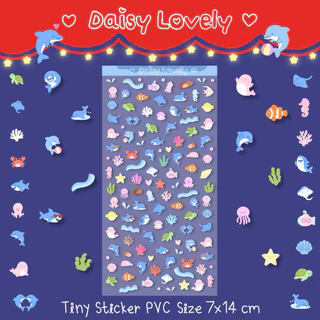 Daisy Lovely | Tiny Sticker ลอกออกไม่ทิ้งคราบ สติ๊กเกอร์จิ๋ว ไดคัท ติดกล้องไอโฟน เคส planner diary📙 Mini Sticker Emoji