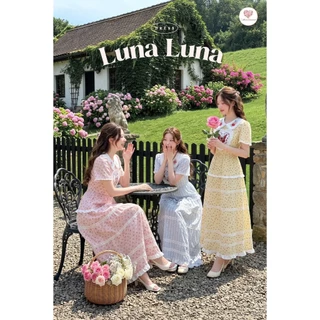 (มี3XL) Maria Diamond มี 3 สี Luna Luna Dress เดรสยาวผ้าคอตตอนดีเทลอกหัวใจ แต่งงานปัก แขนสั้น ซิปหลัง มีซับใน