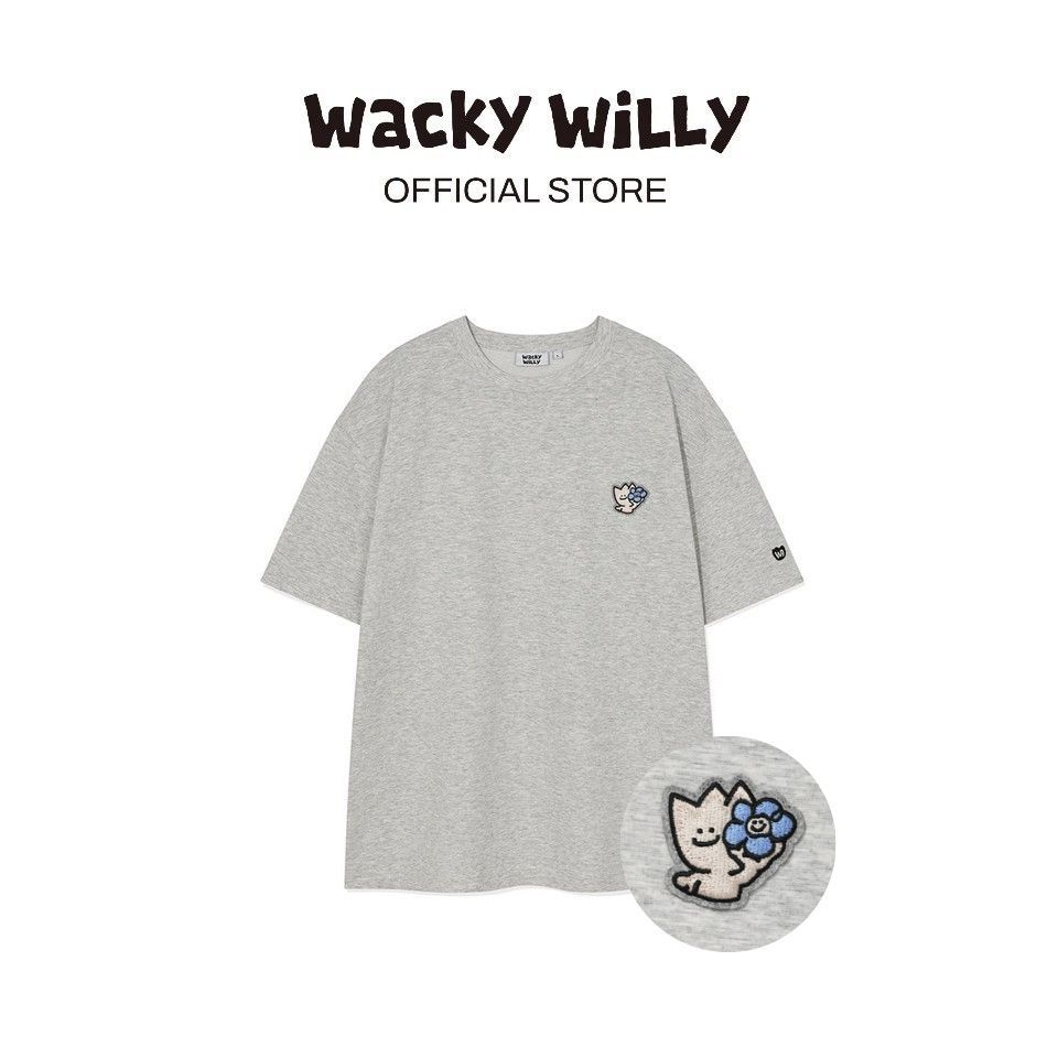 WACKY WILLY เสื้อยืดรุ่น Kiky Double Patch Short Sleeve T-Shirt Grey (80022OKDSSU_H5GRXX)