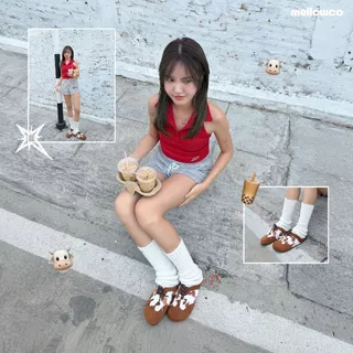 Mellowco รุ่น Wister รองเท้าเปิดส้นหนัง Suede Mule M10-5036