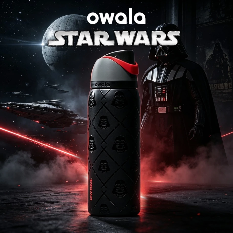 (ของแท้) Owala Star Wars Darth Vader FreeSip 24/32oz กระบอกน้ำสแตนเลสหุ้มฉนวน พร้อมหลอดในตัว ขวดน้ำกีฬา BPA Free