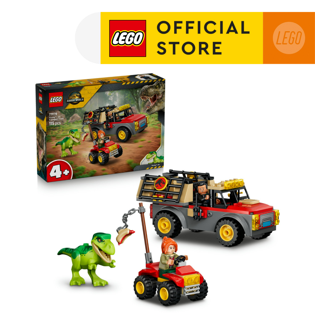 LEGO Jurassic World 77978 Young T. rex Transport Truck (115 Pieces), Building Blocks, Kids Toy