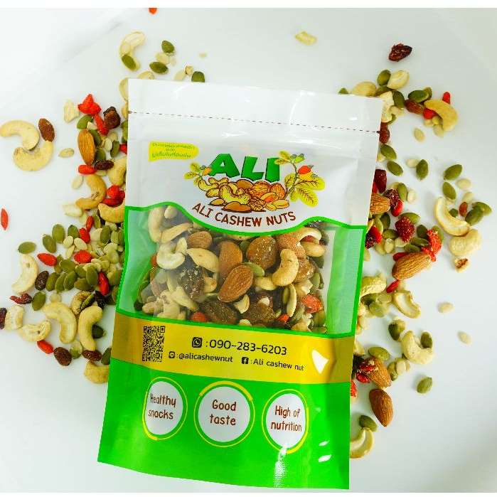 Mixed Nuts รวมธัญพืช9เซียนมีเม็ดมะม่วง อัลมอนด์และอื่นๆรวม9อย่าง ผลิตวันต่อวัน รสชาติเปรี้ยว หวาน มันจากธรรมชาติ