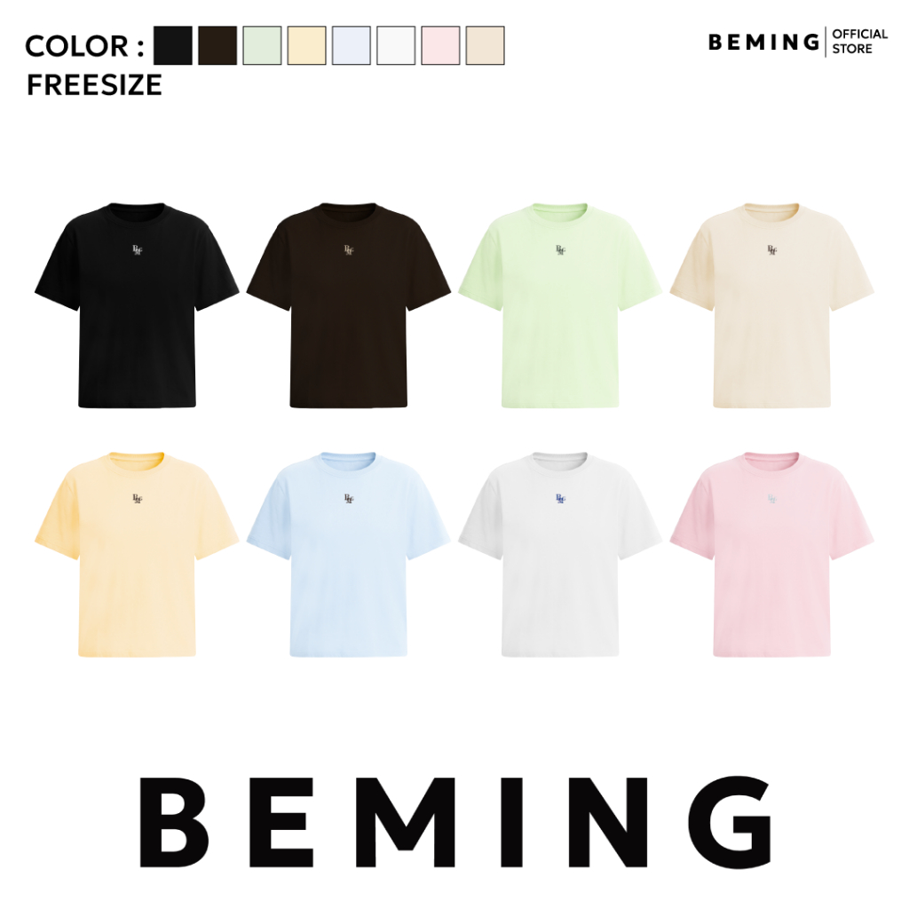 Bemingtop1246(Freesize) - BMG Oversize - เสื้อยืดโอเวอร์ไซส์ดีไซน์มินิมอล ปักโลโก้ BMG ด้านหน้า